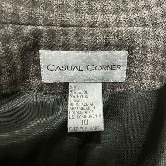 Casual Corner Gray Grey Gingham Pant Pants Suit Women’s Size 10 - Picture 5 of 7